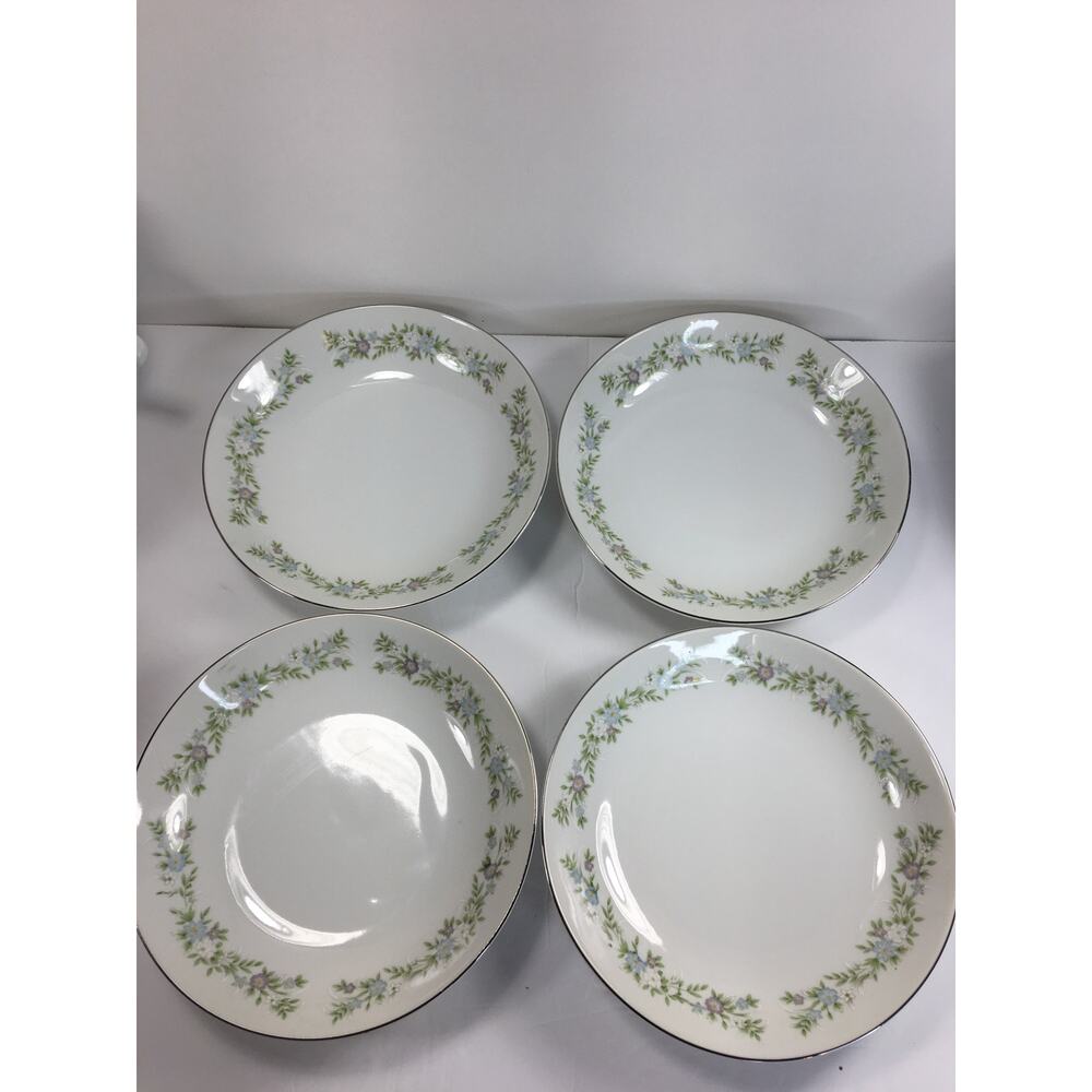 Hara Fine China 7 5/8" Coup Cereal Soup Spring Pattern Set of 4 Vintage Japan -B - Picture 3 of 7